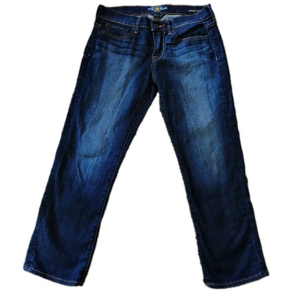 Lucky Brand Crop Jeans Sweet'n Crop 4/27 Blue Pockets - Picture 1 of 10